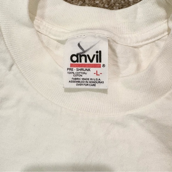 VTG Single Stitch White Graphic T-Shirt with Bold Text Men’s L - Picture 9 of 9